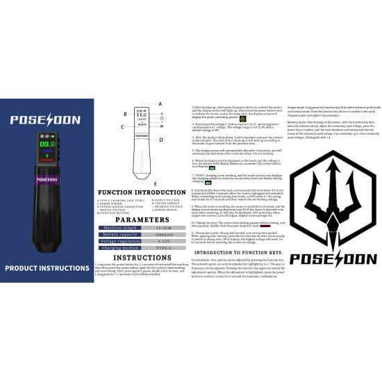 POSEIDON| SUELTA TATTOO WIRELESS PEN MACHINE #HM133